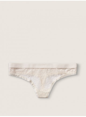 Трусики-стринги Victoria's Secret PINK из коллекции Wear Everywhere - Coconut White