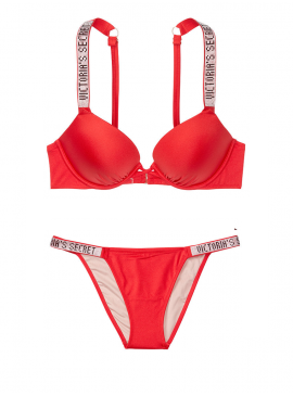 Докладніше про NEW! Стильний купальник Shine Strap Bali Bombshell Bikini від Victoria&#039;s Secret - Red