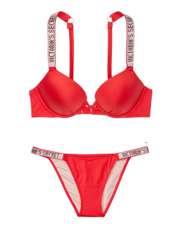 NEW! Стильный купальник Shine Strap Bali Bombshell Bikini от Victoria's Secret - Red