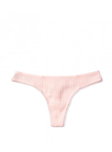 Рифленые трусики-стринги Victoria's Secret - Purest Pink