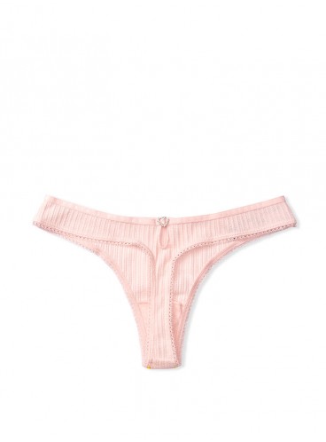 Рифленые трусики-стринги Victoria's Secret - Purest Pink