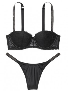 Докладніше про Комплект білизни Lightly Lined Jewel Strap від Victoria&#039;s Secret - Black