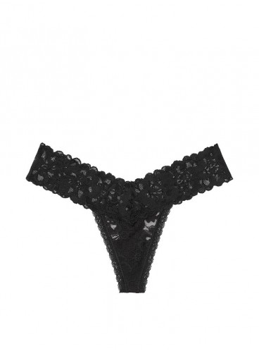 Мереживні трусики-стрінги з колекції The Lacie від Victoria's Secret - Black