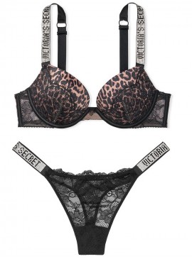 Докладніше про Мереживний комплект з Push-Up Shine Strap із серії Very Sexy від Victoria&#039;s Secret - Nougat Leopard