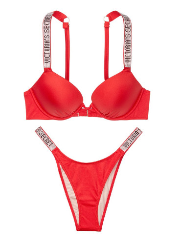 NEW! Стильный купальник Shine Strap Bali Bombshell Brazilian от Victoria's Secret - Cheeky Red