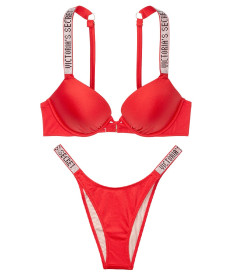 NEW! Стильный купальник Shine Strap Bali Bombshell Brazilian от Victoria's Secret - Cheeky Red