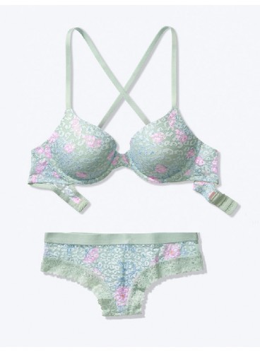 Комплект бeлья из серии Wear Everywhere от Victoria's Secret PINK - Soft Sage Florals