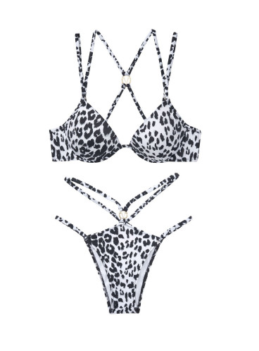 NEW! Стильный купальник Malibu Love Fabulous от Victoria's Secret - Black & White Leopard