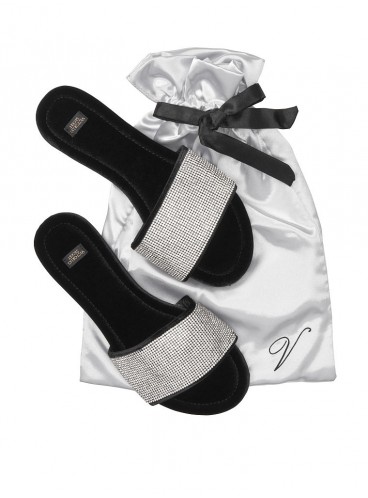 Домашние тапочки Embellished Velvet Slides от Victoria's Secret + мешочек в подарок