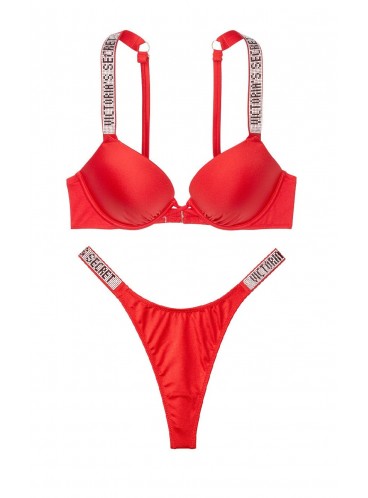 NEW! Стильный купальник Shine Strap Bali Bombshell Thong от Victoria's Secret - Cheeky Red