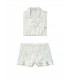 Сатинова піжама з шортиками від Victoria's Secret - White/Grey Casual Stripe