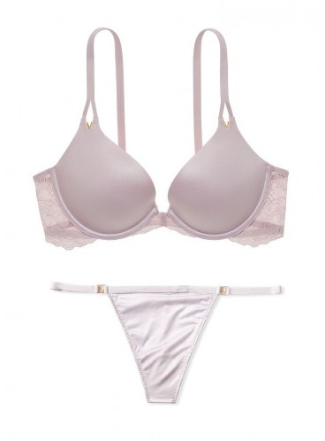 Комплект білизни зі стрінгами Lace Wing Push-Up від Victoria's Secret - Lilac Moon