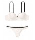 Комплект белья Lightly-Lined Lace & Velvet Strap Demi от Victoria's Secret - Coconut White
