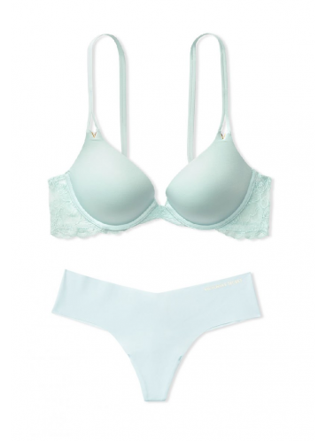 Комплект белья Lace Wing Push-Up от Victoria's Secret - Aqua Crystal