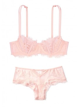 Докладніше про Комплект білизни Wicked Unlined Lace-Up Balconette від Victoria&#039;s Secret - Purest Pink