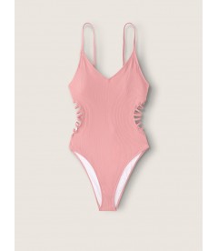 Стильний рифлений купальник-монокіні Victoria's Secret PINK - Damsel Pink