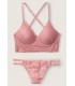 Комплект білизни Lace Wireless Push-Up Bralette від Victoria's Secret PINK - Damsel Pink