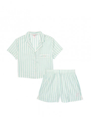 Хлопковая пижамка с шортиками Victoria's Secret - Mint Stripe