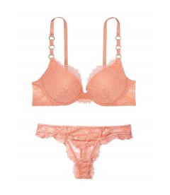 Комплект белья Lace Ring Hardware Push-Up от Victoria's Secret - Peach Pink
