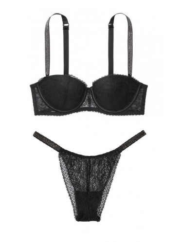 Комплект білизни Lightly Lined Jewel Strap від Victoria's Secret - Black