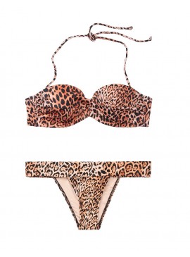 Фото Стильный купальник Mallorca Twist-front Bandeau от Victoria's Secret - Natural Leopard