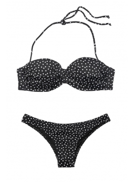 Фото Стильний купальник Mallorca Twist-front Bandeau від Victoria's Secret - Black & White Dot
