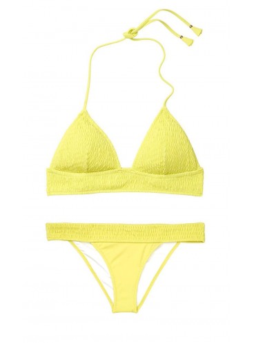 Стильний купальник Ensenada Smocked Longline Triangle від Victoria's Secret - Limeade
