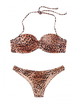 Фото Стильний купальник Mallorca Twist-front Bandeau Itsy від Victoria's Secret - Natural Leopard