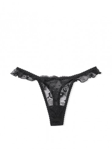 Трусики-стрінги Butterfly Lace Ruffle від Victoria's Secret - Black