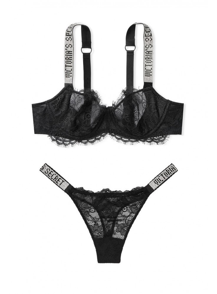 Розовый кружевной бюстгальтер со стразами Victoria's Secret Wicked Unlined  Lace