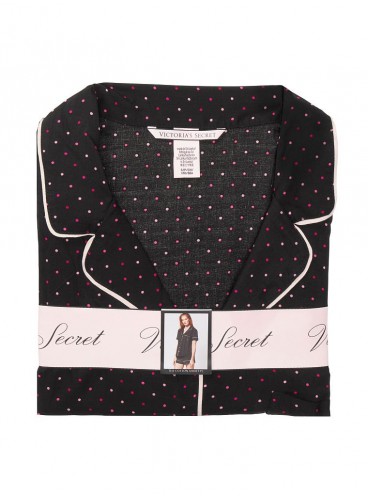 Піжамка з шортиками Victoria's Secret - Black/Orchid Mini Dot