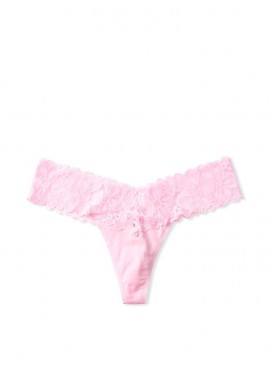 Докладніше про Трусики-стрінги Victoria&#039;s Secret із колекції Cotton Lace - Pink Flora