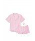 Пижамка с шортиками Victoria's Secret из сериии Flannel Short - Peach Pearl Lurex Stripe