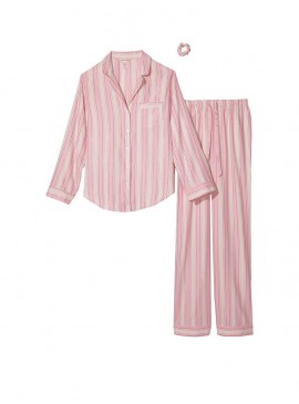 Фото Фланелевая пижама от Victoria's Secret - White/Pink Lurex Candy Stripe