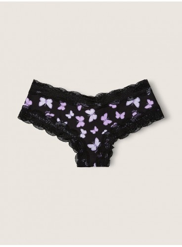 Кружевные трусики-чикстер Victoria's Secret - Pure Black Butterfly