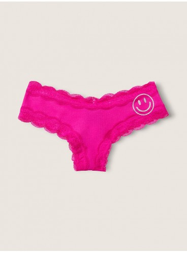 Мереживні трусики-чики від Victoria's Secret PINK - Pink Laser With Graphic