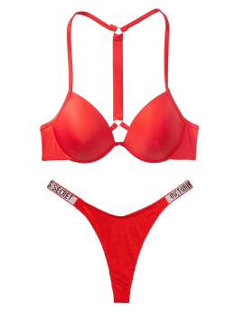 Фото NEW! Стильный купальник Shine Strap Malibu Fabulous со стрингами от Victoria's Secret - Cheeky Red