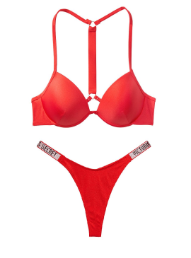 Фото NEW! Стильний купальник Shine Strap Malibu Fabulous із стрінгами від Victoria's Secret - Cheeky Red