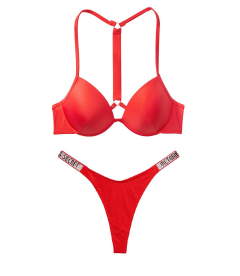NEW! Стильный купальник Shine Strap Malibu Fabulous со стрингами от Victoria's Secret - Cheeky Red