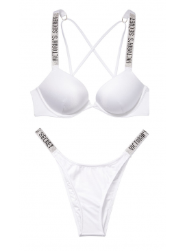 More about NEW! Стильный купальник Shine Strap Strappy Bombshell Add-2-Cups Push-U от Victoria&#039;s Secret - White