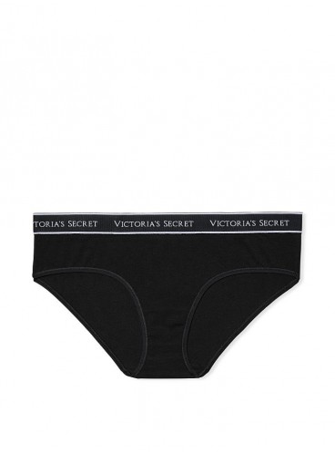 Бавовняні трусики-хіпстер Victoria's Secret із колекції Cotton Logo - Black
