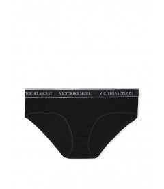 Бавовняні трусики-хіпстер Victoria's Secret із колекції Cotton Logo - Black