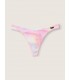 Хлопковые трусики-стринги Victoria's Secret PINK - Coconut White Blur Print