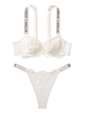 Комплект для нареченої Wicked Unlined Lace Balconette від Victoria's Secret - Coconut White
