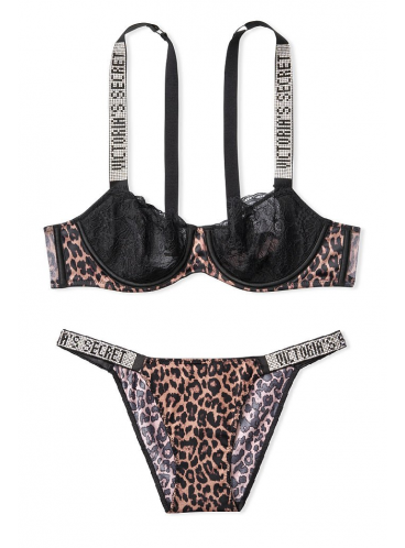 Комплект Wicked Unlined Lace Balconette от Victoria's Secret - Nougat Leopard