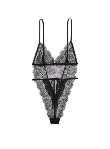 Розкішний пеньюар Very Sexy Unlined Corded Lace Teddy від Victoria's Secret - Black