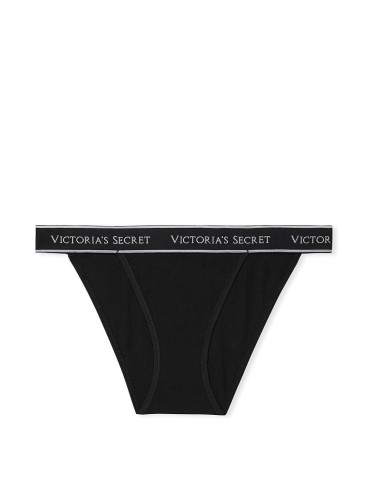 Бавовняні трусики-бікіні Victoria's Secret із колекції Cotton Logo - Black