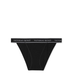 Хлопковые трусики-бикини Victoria's Secret из коллекции Cotton Logo - Black