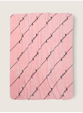 More about Тёплый мягенький плед от Victoria&#039;s Secret PINK - Silver Pink Linear Script