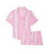 Пижамка с шортиками Victoria's Secret из сериии Flannel Short - Babydoll Pink Stripe